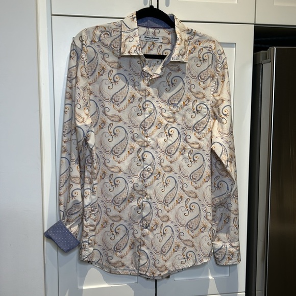 Tommy Bahama Newport Coast Long Sleeve Button Up Paisley Print Men Shirt Size M - Picture 9 of 17